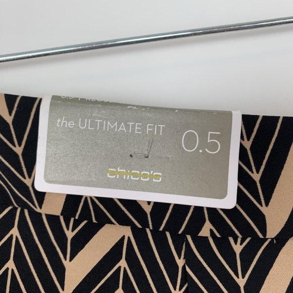 Chico's Wide Leg Pants Sz 0.5 USA Regular 6 Elevated Miter Print NO WRINKLE NWT - Picture 7 of 12